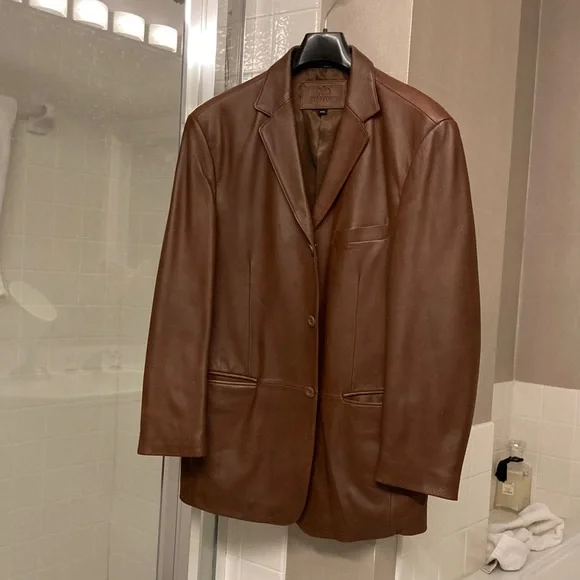 Stafford leather blazer best sale